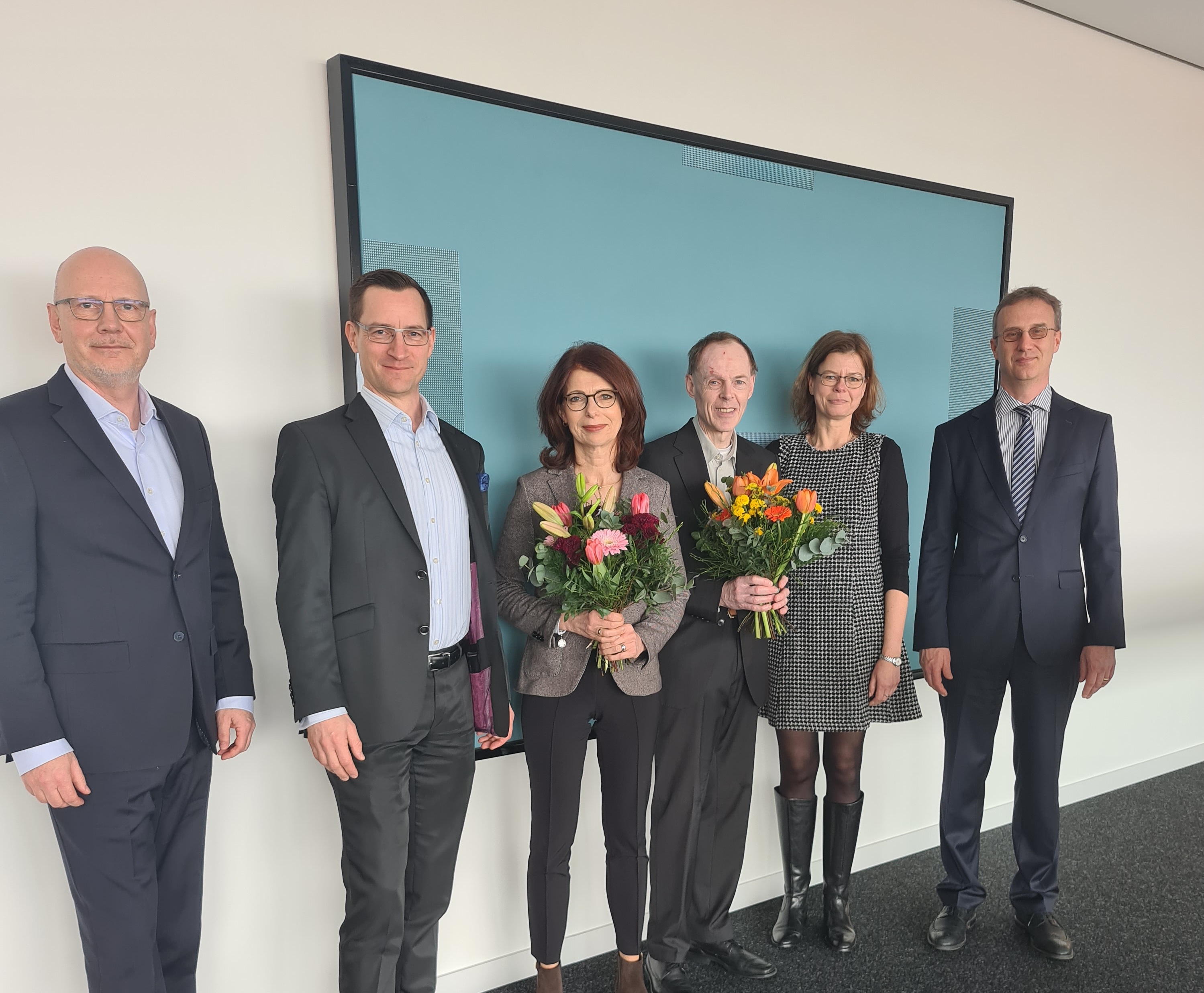 Dr. Frank Lorenz, Prof. Dr. Mike Schneider, Prof. Dr. Anne Böhm-Dries, Prof. Dr. Dirk Neuhaus, Prof. Dr. Anja Schulz und Prof. Dr. Bernd Heitzer