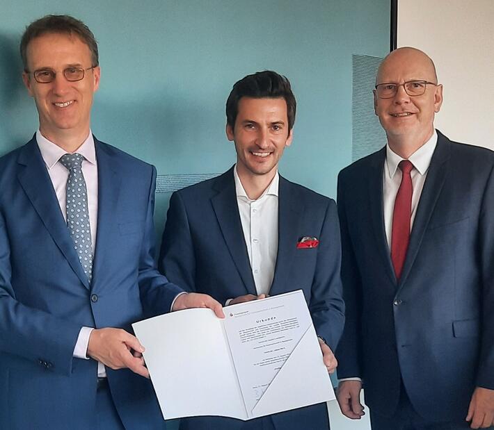Herr Prof. Dr. Bernd Heitzer, Herr Dr. Julius Beck und Herr Dr. Frank Lorenz