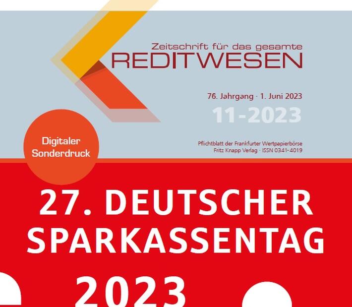 Titelbild der Zeitschrift für das gesamte Reditwesen als digitaler Sonderdruck zum 27. Deutschen Sparkassentag