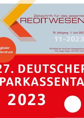 Titelbild der Zeitschrift für das gesamte Reditwesen als digitaler Sonderdruck zum 27. Deutschen Sparkassentag