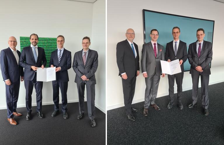 Dr. Frank Lorenz, Prof. Dr. Martin Scheffel bzw. Prof. Dr. Mike Schneider, Prof. Dr. Bernd Heitzer, Andreas Brunold