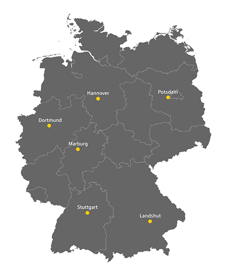 Studienzentren Deutschlandkarte